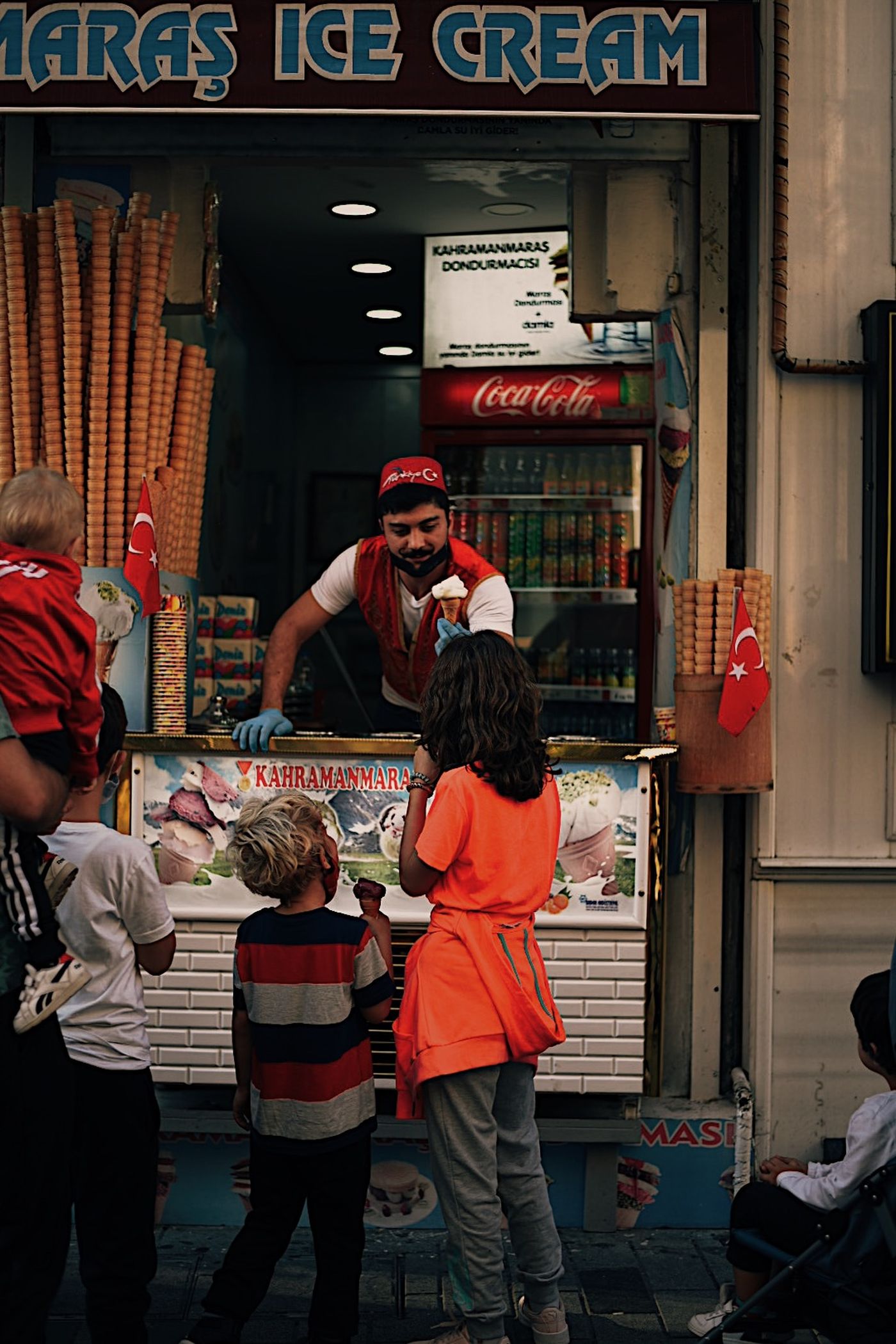 A traditional Turkish ice cream counter in Moda